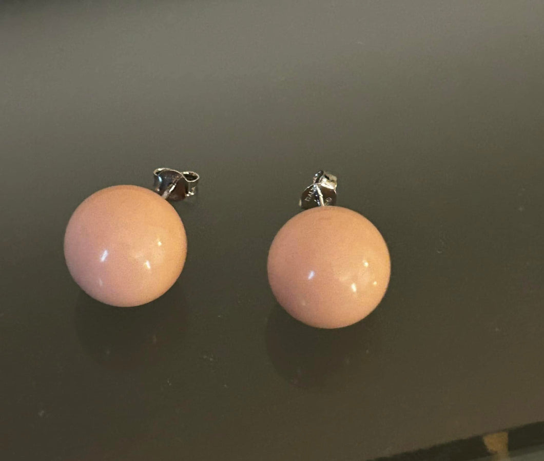 Sterling Coral Stud Earring