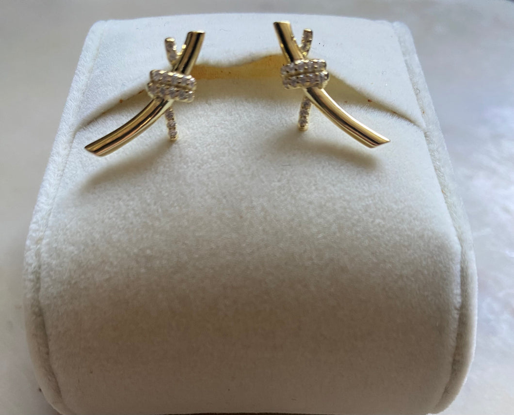 Sterling Two-tone Stud Earrings