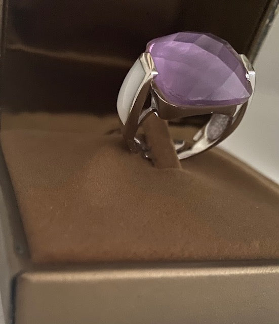 Sterling Pineapple Cut Ring (Adjustable)