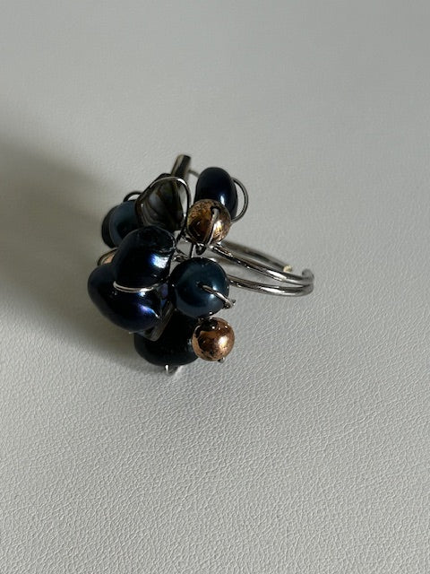 Sterling Black Pearl Ring