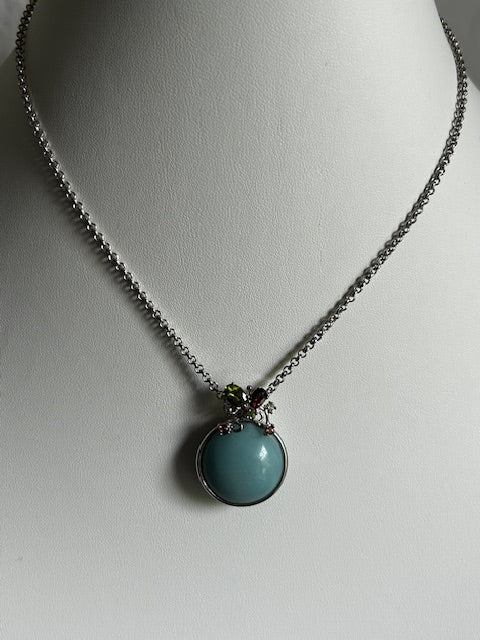 Sterling Turquoise Pendant Necklace