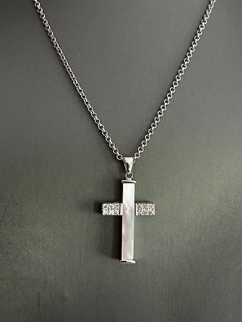 Sterling Cross Pendant Necklace