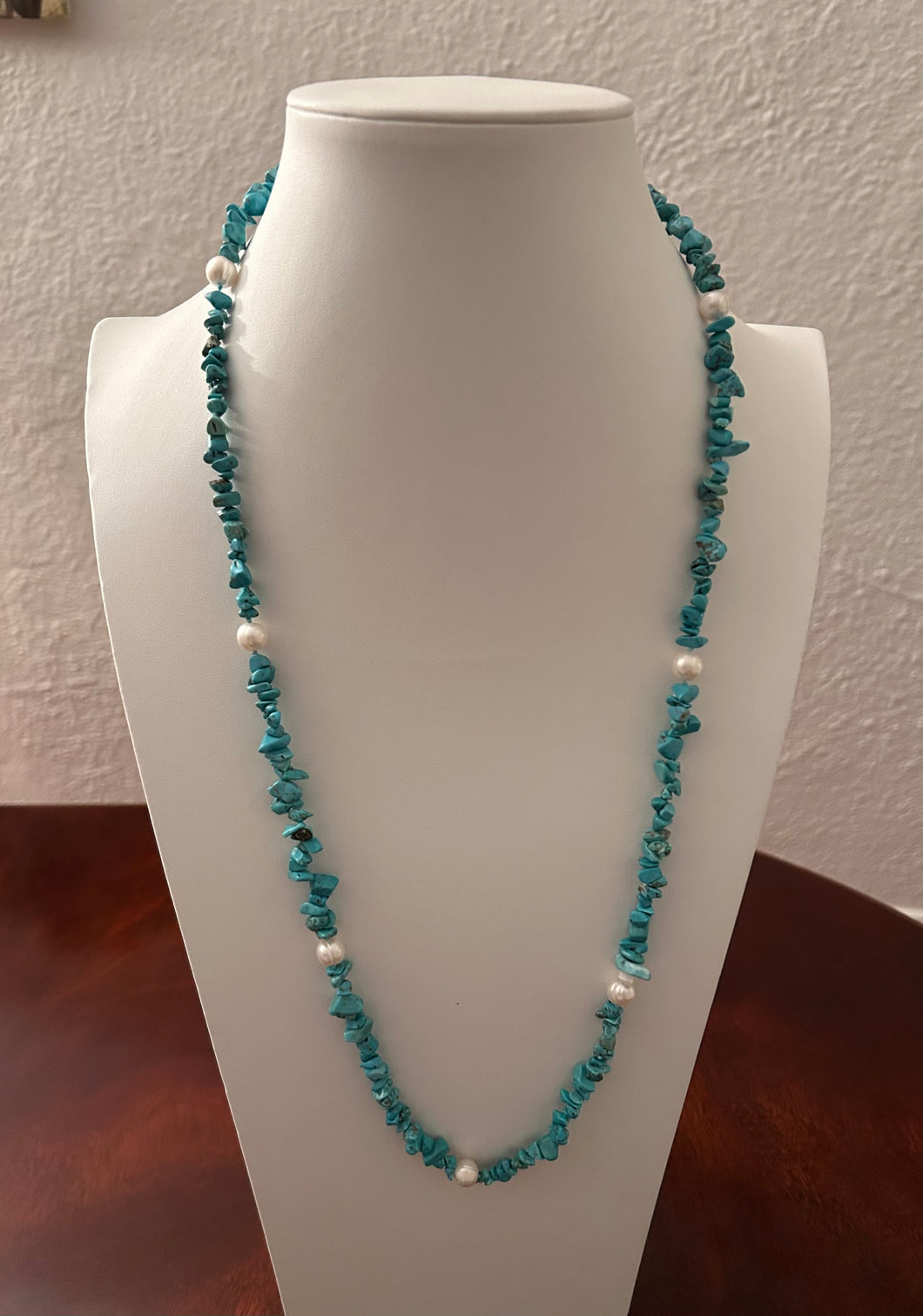Pearl Turquoise Long Necklace