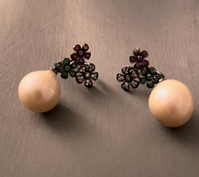 Sterling Mother-of-Pearl Hanging Earrings