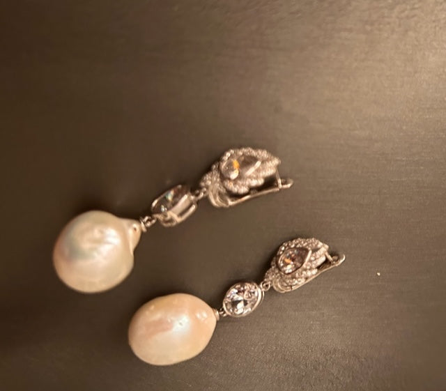 Sterling Mother-of-Pearl Hanging Earrings