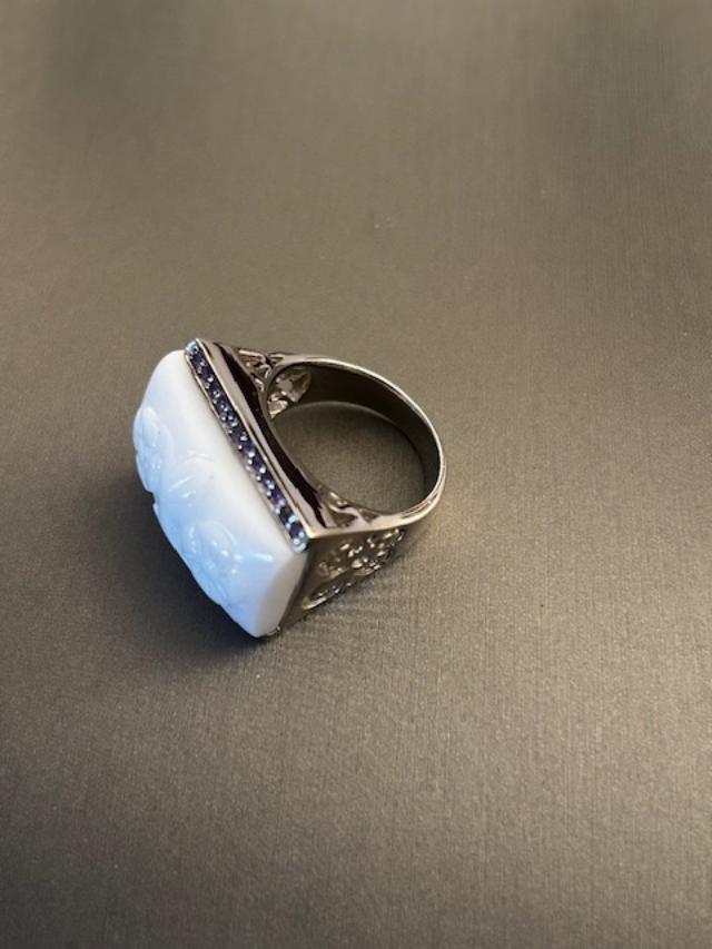 Sterling White Onyx Cocktail Ring