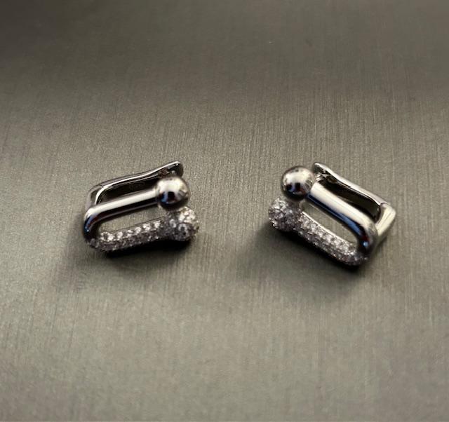 Sterling Fancy U Earrings