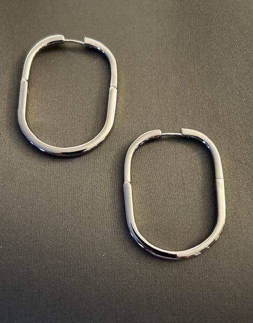 Sterling Large U Hoop Earrings