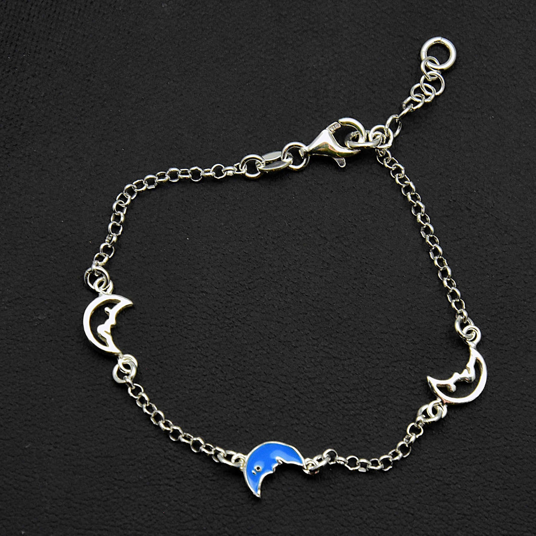 Sterling Enamel Moon Station Bracelet