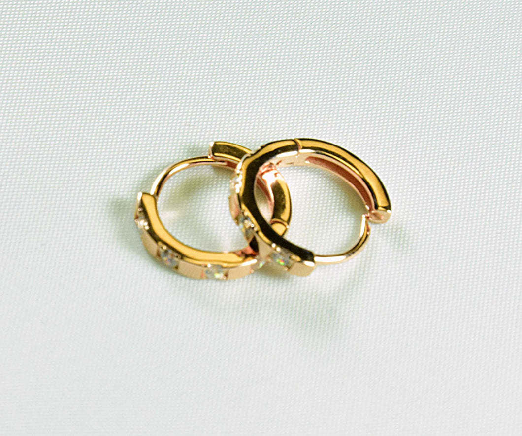 Yellow Sterling Huggy Hoop Earrings