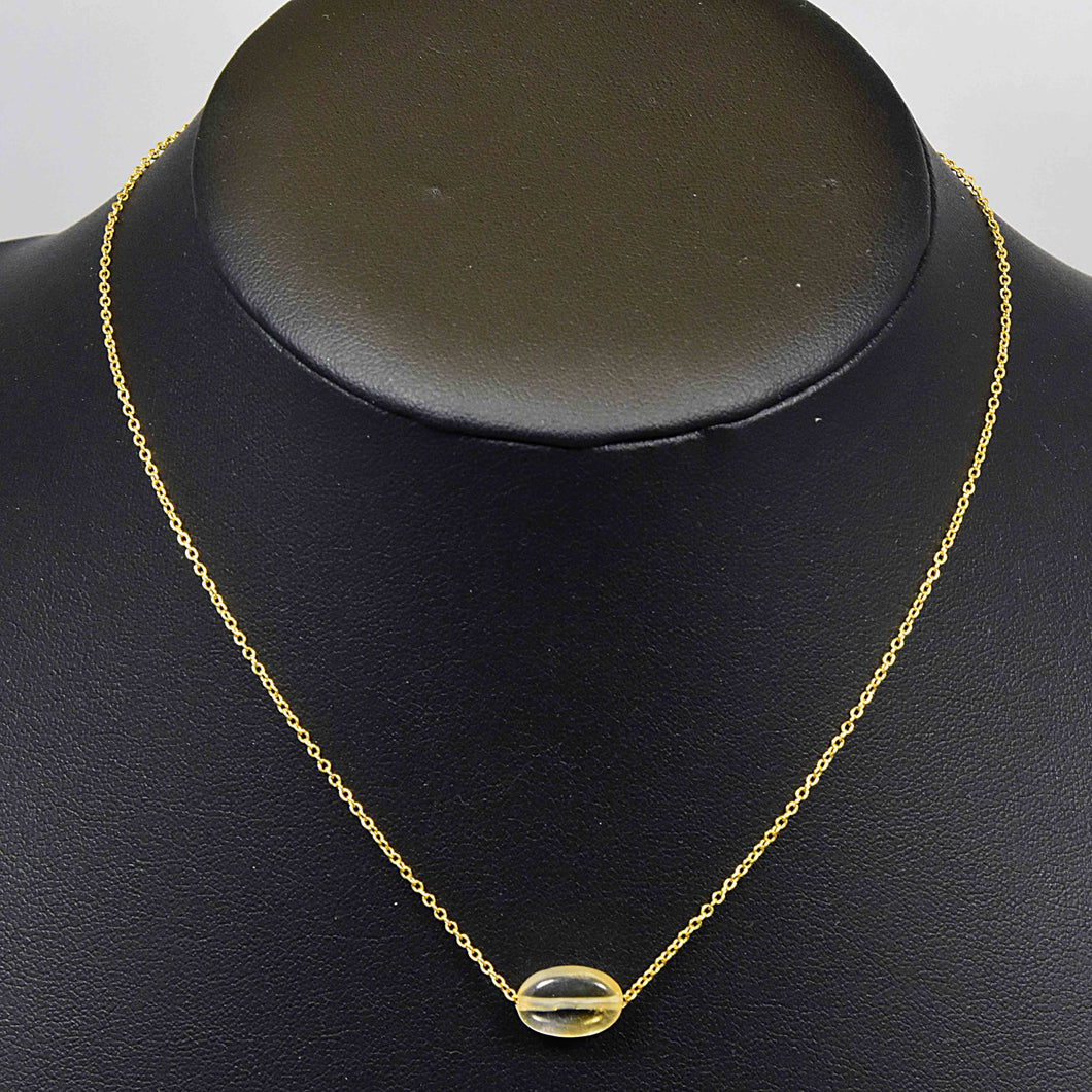 Yellow Sterling Quart Pendant Necklace