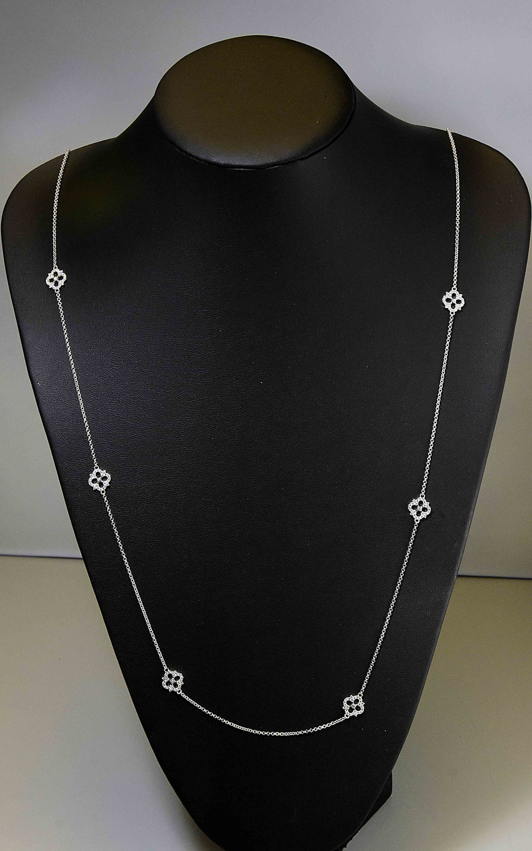 Sterling Byzantine Motifs Long Station Necklace