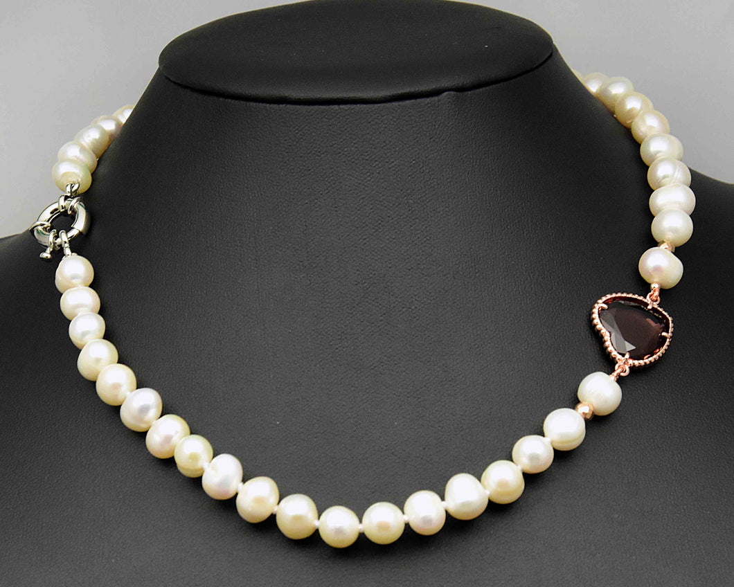 Pearl Heart Charm Necklace