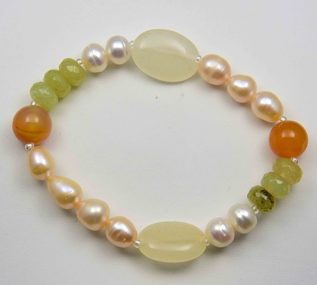 Pearl Quartz Citrus Slip-on Bracelet