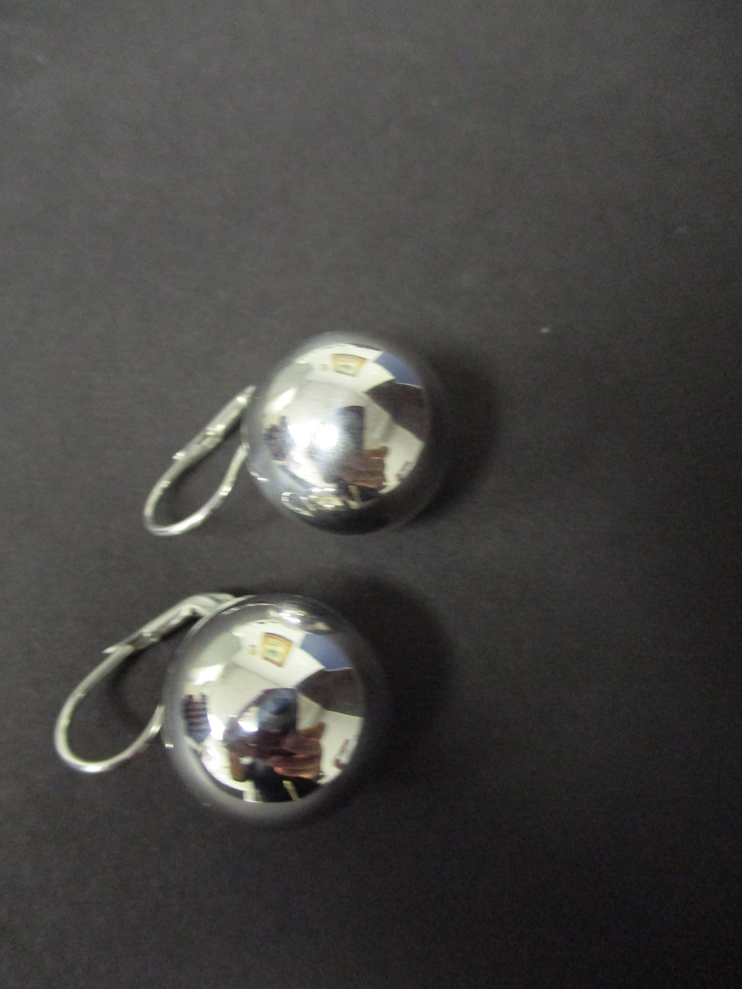 Sterling Large Ball Hanging Earrings