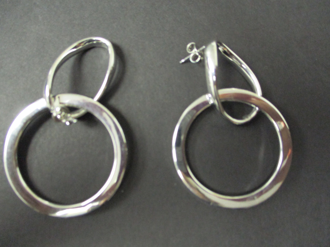 Sterling Double-loop Hanging  Earrings