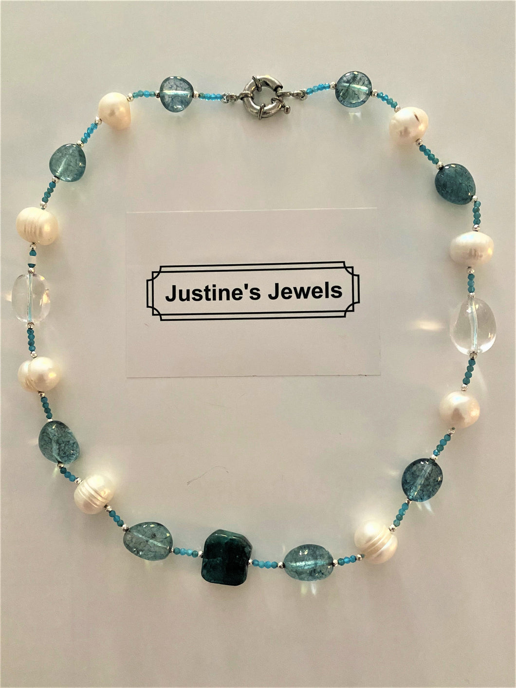 Pearl Quartz Aqua Necklace