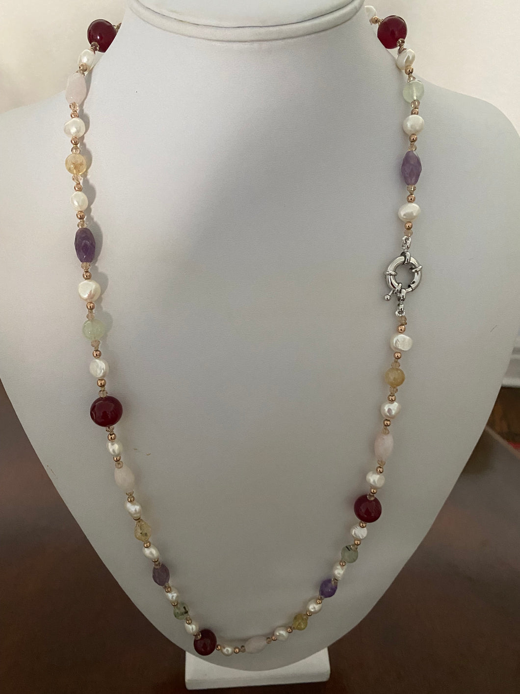 Pearl Quartz Long Necklace