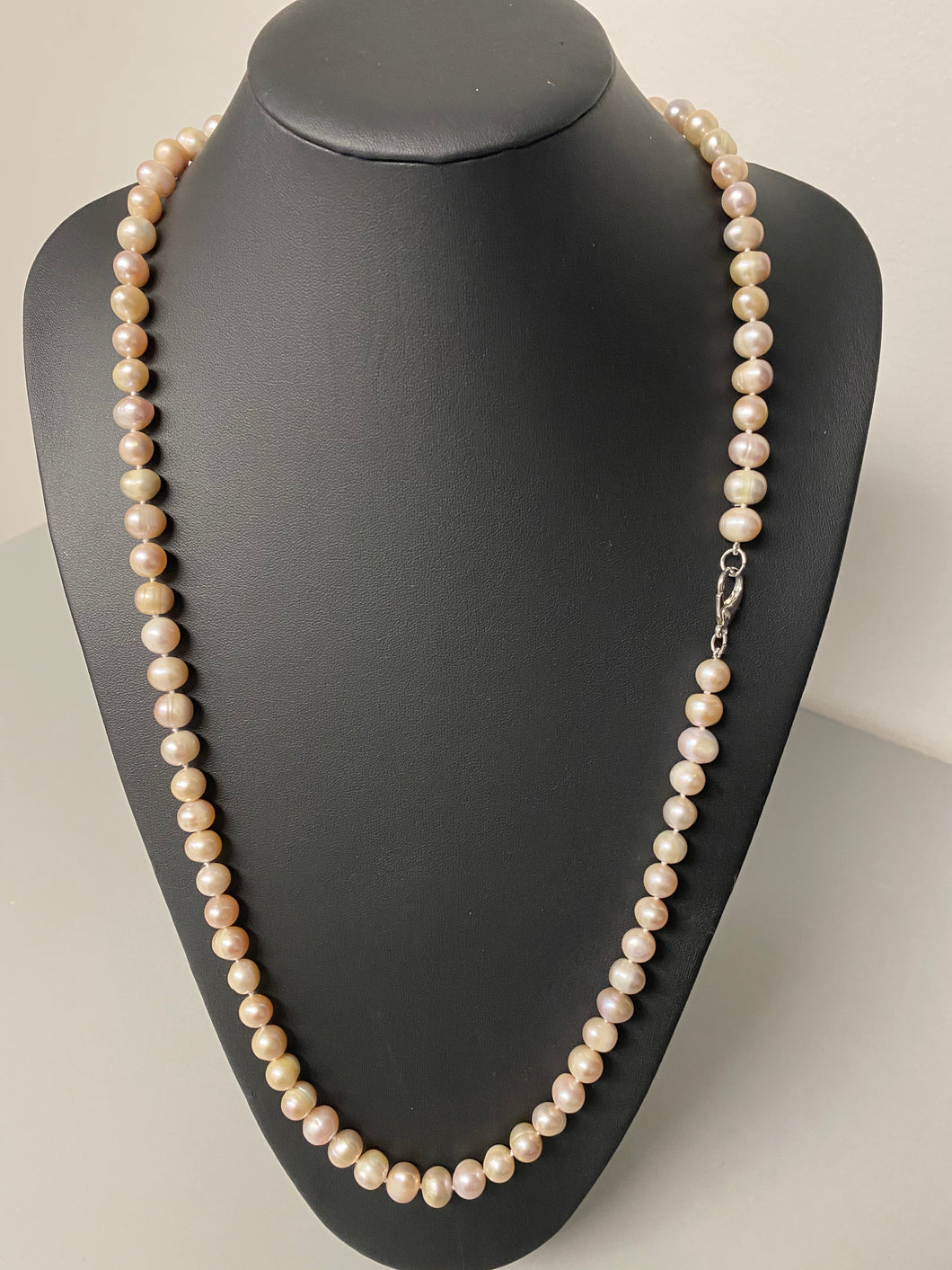 Natural Pink Pearl Classic Long Necklace