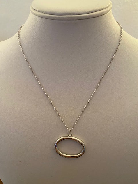 Sterling Paperclip Pendant Necklace