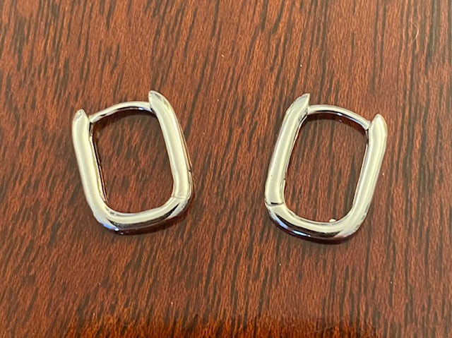 Sterling Paperclip Huggy Earrings