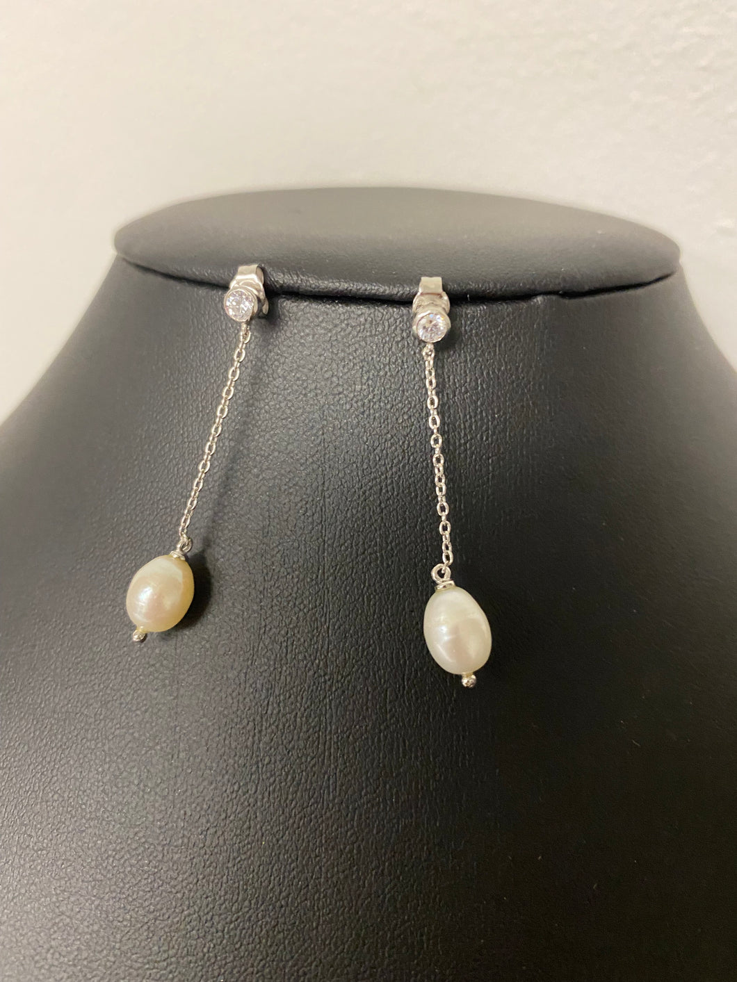 Sterling Pearl Classic Long Hanging Earrings